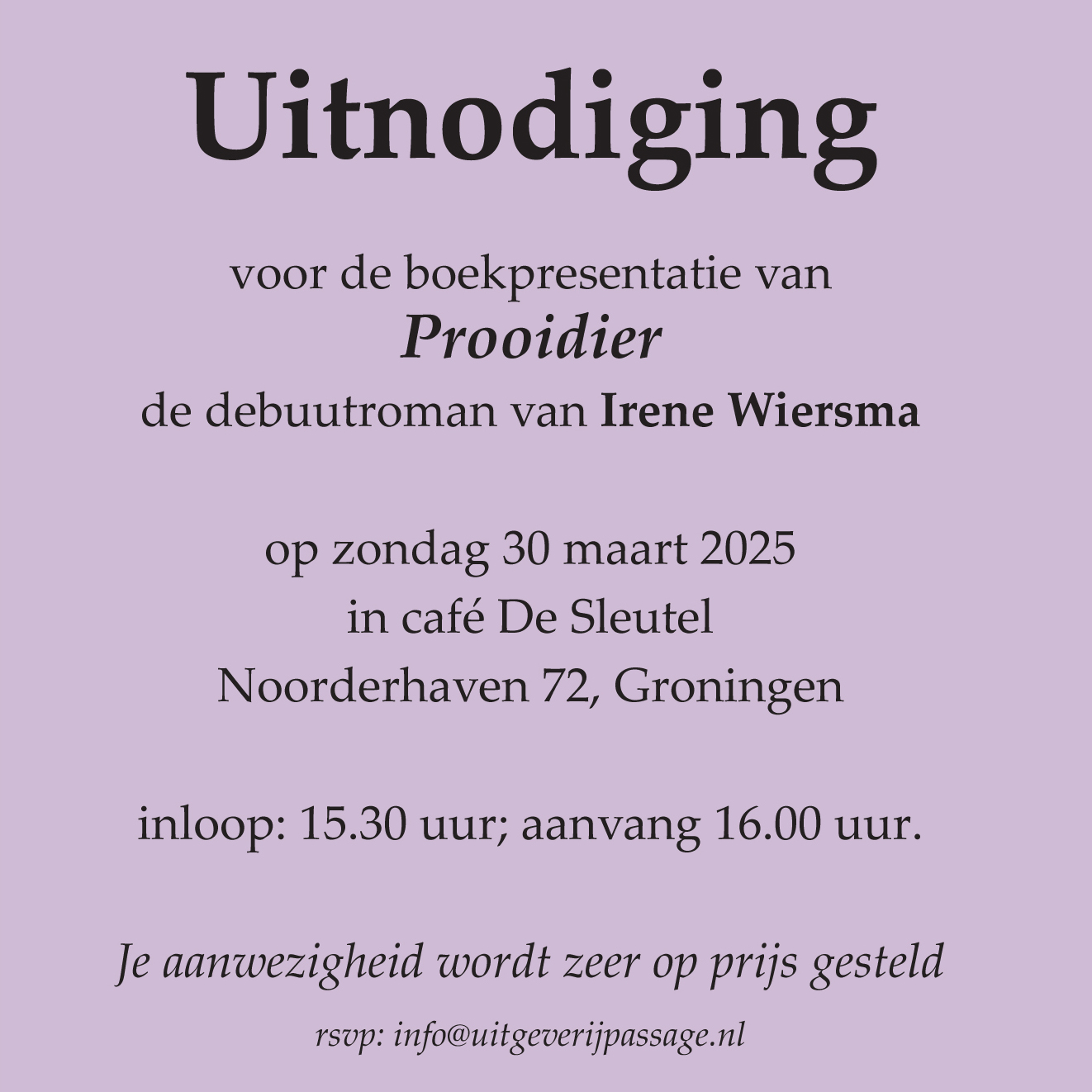 Uitnodiging boekpresentatie